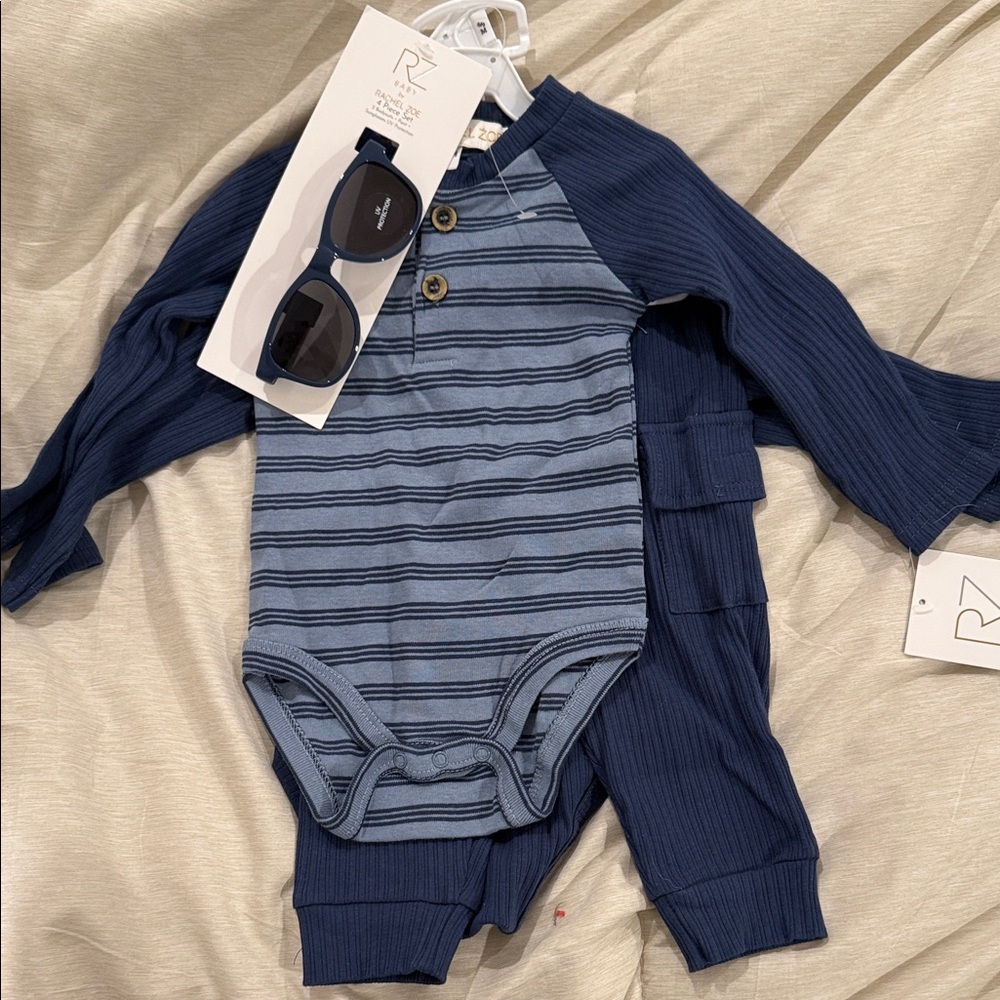 Rachel Zoe Navy and Blue Striped 4 Piece Outfit NWT